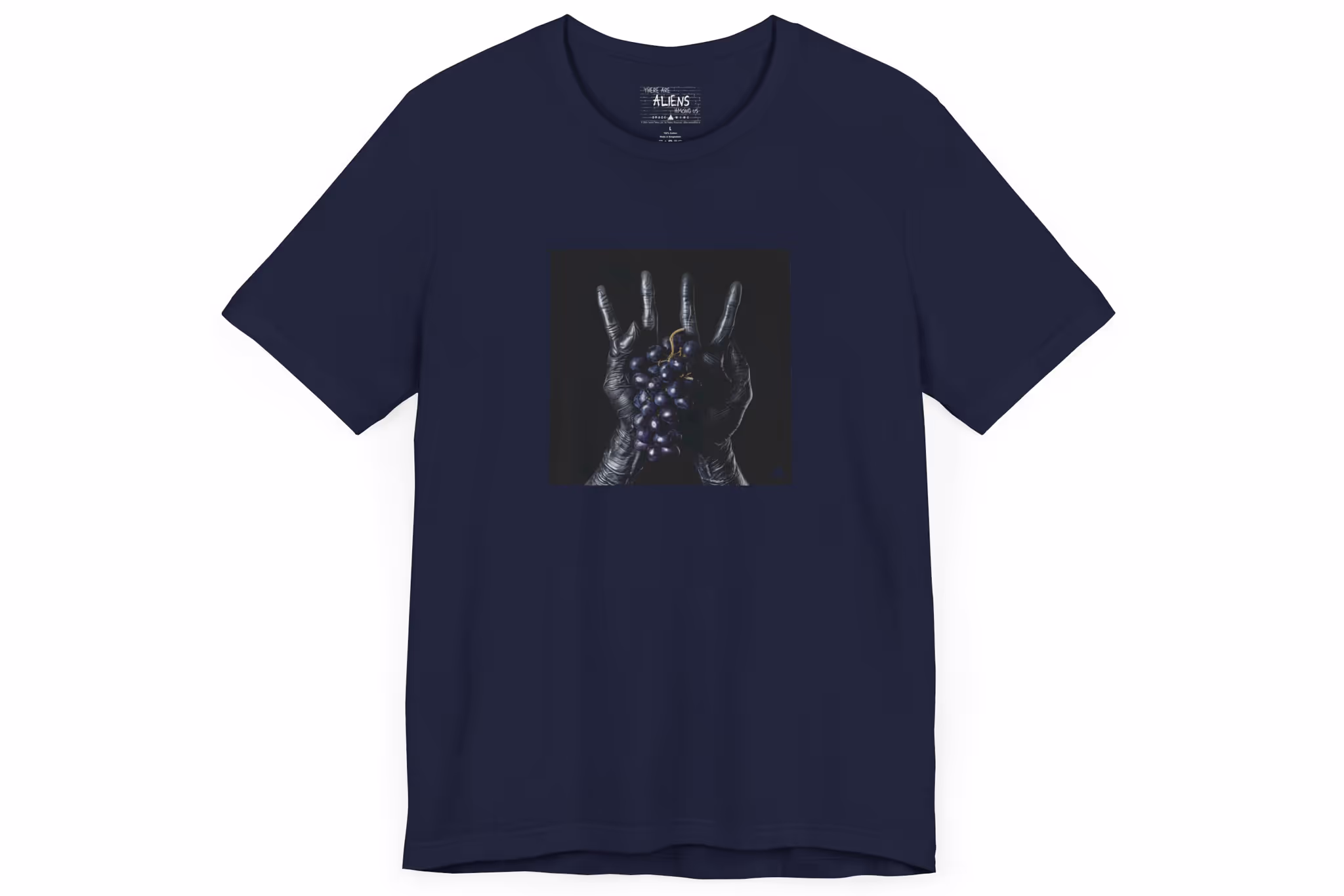 Alien Discovers Grapes Navy T-shirt